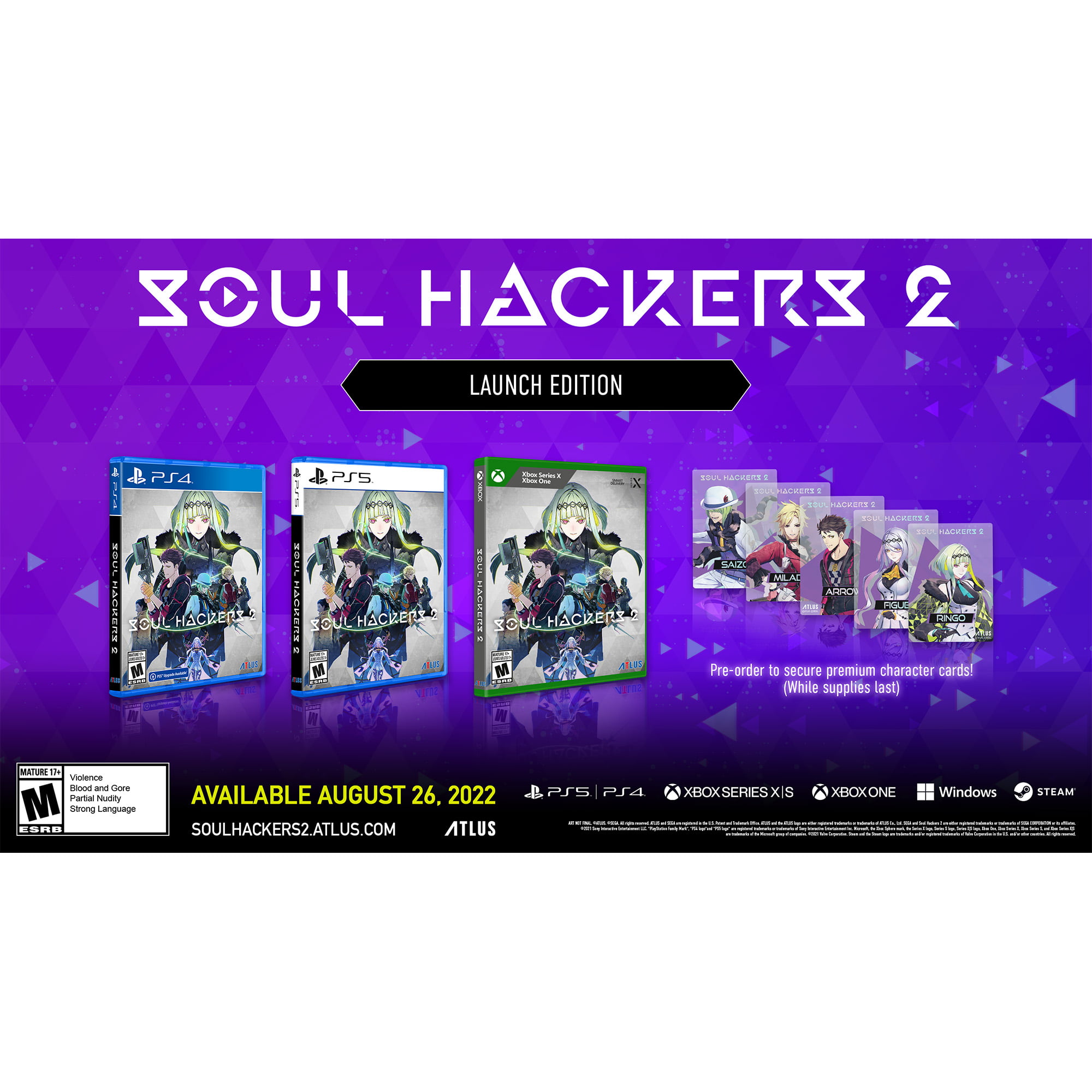 Game Soul Hackers 2 25th Anniversary DX Pack T-shirt L PS4 Limited