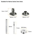 thumbnail image 2 of Uxcell 200 Sets Leather Rivets 8mm x 6mm Metal with 3 Setter Tools for Craft, Gunmetal, 2 of 6