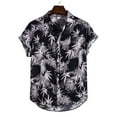 thumbnail image 2 of TAIAOJING Mens Hawaii Button Down Shirts Short Sleeve Linen Ethnic Casual Printed Hawaiian Shirt Blouse T Shirt, 2 of 9