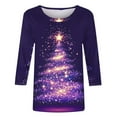 thumbnail image 4 of Gamivast Christmas Tunics for Women Plus Size Casual 3/4 Sleeve T-Shirts Dressy Xmas Trees Graphic Tees Holiday Round Neck Cute Tunic Tops Fall Winter Fashion Outfits 2025, 4 of 6