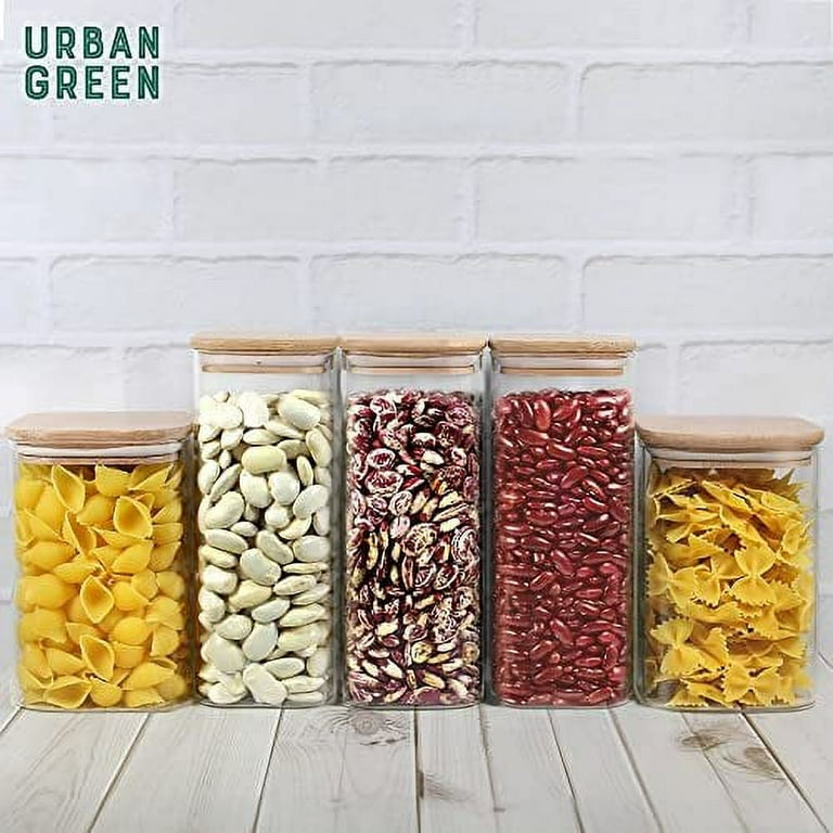 Glass Jars Set with Bamboo Lids Urban Green, Glass Airtight Canisters Sets,  Glass Food Storage Container - China Sealed Glass Storage Jar and Kitchen  Food Storage Jar price
