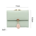 thumbnail image 2 of Cartera corta para mujer Laklulu, bolso de tres pliegues con colgante de hoja de poliuretano, monedero, 2 of 5