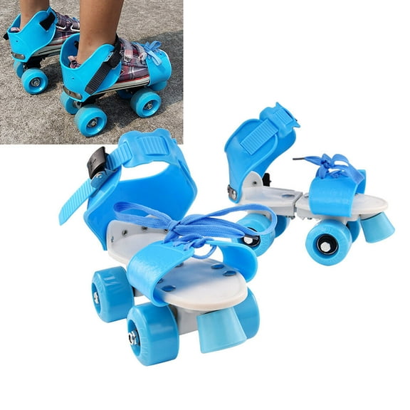 GOOHOCHY Kids' Adjustable Skate Shoes with Double Row Wheels, Ideal Gift for Children, Sizes 25-32