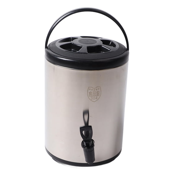 YAHHU 8‑Liter 304 Stainless Steel Double‑Layer Insulated Beverage Dispenser – Commercial‑Grade Hot & Cold Bucket, Black
