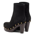 thumbnail image 3 of YDN Women's Rounded Toe Side Zippers Ankle Boots Platform Block High Heels Studded Booties Work Daily Party Shoes Size 10 Black, 3 of 4