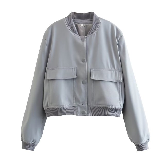SLTNX-Chaquetas de moda para mujer, abrigos informales elegantes de manga larga con cuello redondo y bolsillos, Otoño, 2023
