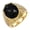 Gold Black, variant on Women Men's Oval Gemstone Stainless Steel Diamond Ring Vintage Personalized Hip Hop Ring Band Jewelry Silver Red Size 11