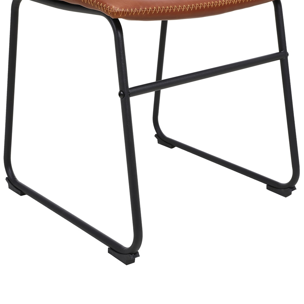 Lowestbest PU Leather Bar Stool, 2-Piece Counter High Stool, Bronze