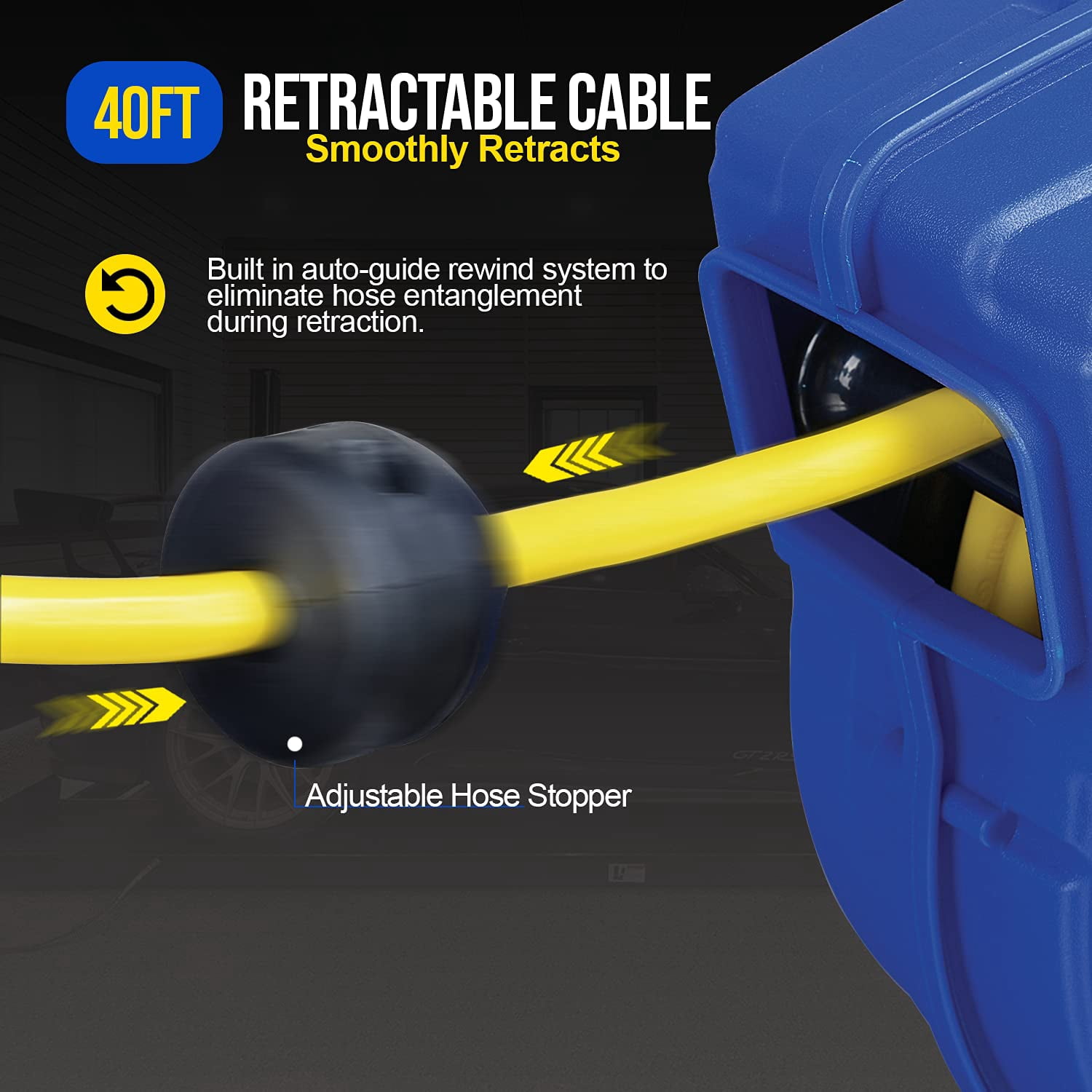 GOODYEAR 63313134G 14 Gauge 40ft Black 3 Outlets SJTOW Extension Cord