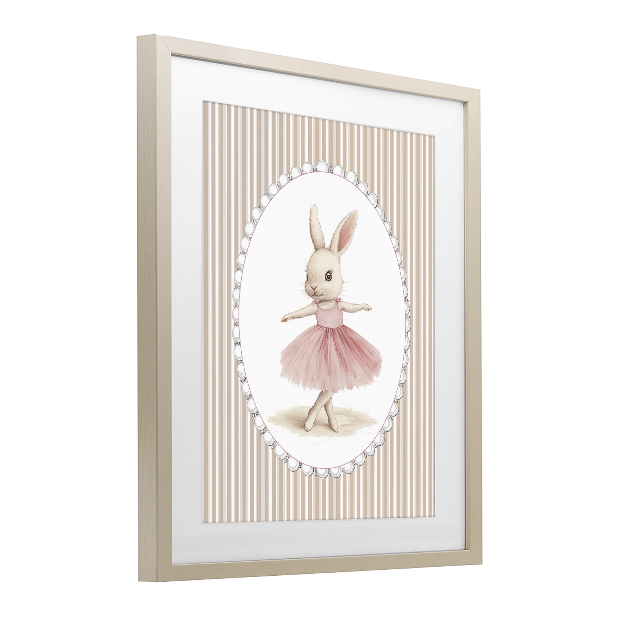 Stupell Industries Woodland Dancer Bunny Birch Framed Print Under Glass, design by Christine Simpson Art