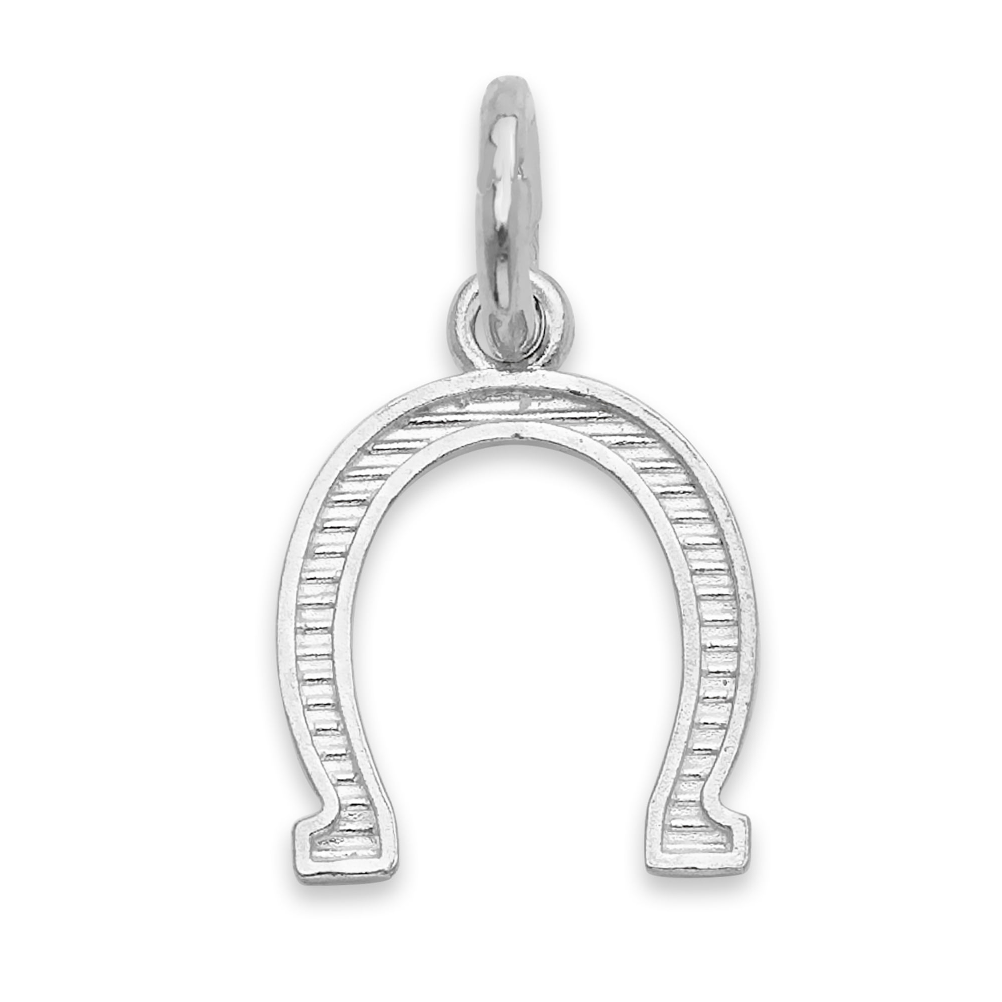 925 Sterling Silver Horseshoe Charm - Animal Themed Good Luck Jewelry Gifts