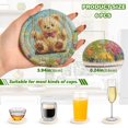 thumbnail image 4 of YAZAOO 6Pcs Drink Coasters With Holder 3.94Inch Brown Bear on Swing Painting Creative Coil Coaster Coasters Colors Absorbent Coasters for Drinks Coasters Set Thicken Heat for Home Table, 4 of 7