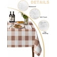 thumbnail image 2 of Brown Checkered Table Cloth, Farmhouse Buffalo Plaid Waterproof Tablecloth for Square Tables, Reusable Washable Fabric Table Cover for Restaurant Kitchen Dining Tables 60"x60", 2 of 6