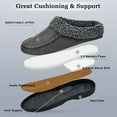 thumbnail image 5 of DL Mens Warm Moccasin House Slippers Memory Foam, Winter Cozy Wool-Like Men's Suede Bedroom Indoor Slippers Non-Slip, 5 of 7