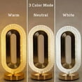 thumbnail image 3 of Bedside Table Lamp for Bedroom, 3 Color Dimmable Night Light with USB Port, Rechargeable Touch Lamps, Crystal Modern Oval Light Nightstand Desk Lamp for Dorm Living Room Office（1 Pack）, 3 of 7