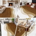 thumbnail image 5 of Large Area Rugs for Living Room Bedroom, Ombre Waves 5'x8' Rug Washable Carpet Runner Indoor Outdoor, Abstract Art Gradient Brown Modern Non Slip Floor Mats Rug for Kitchen, Bathroom, 5 of 8
