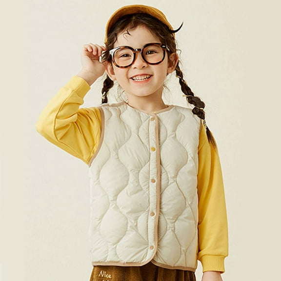 Little Boys Girls Puffer Vest Boys Winter Vest Lightweight Cute Jackets Sleeveless Warm Outerwear for Children 2-3 Years