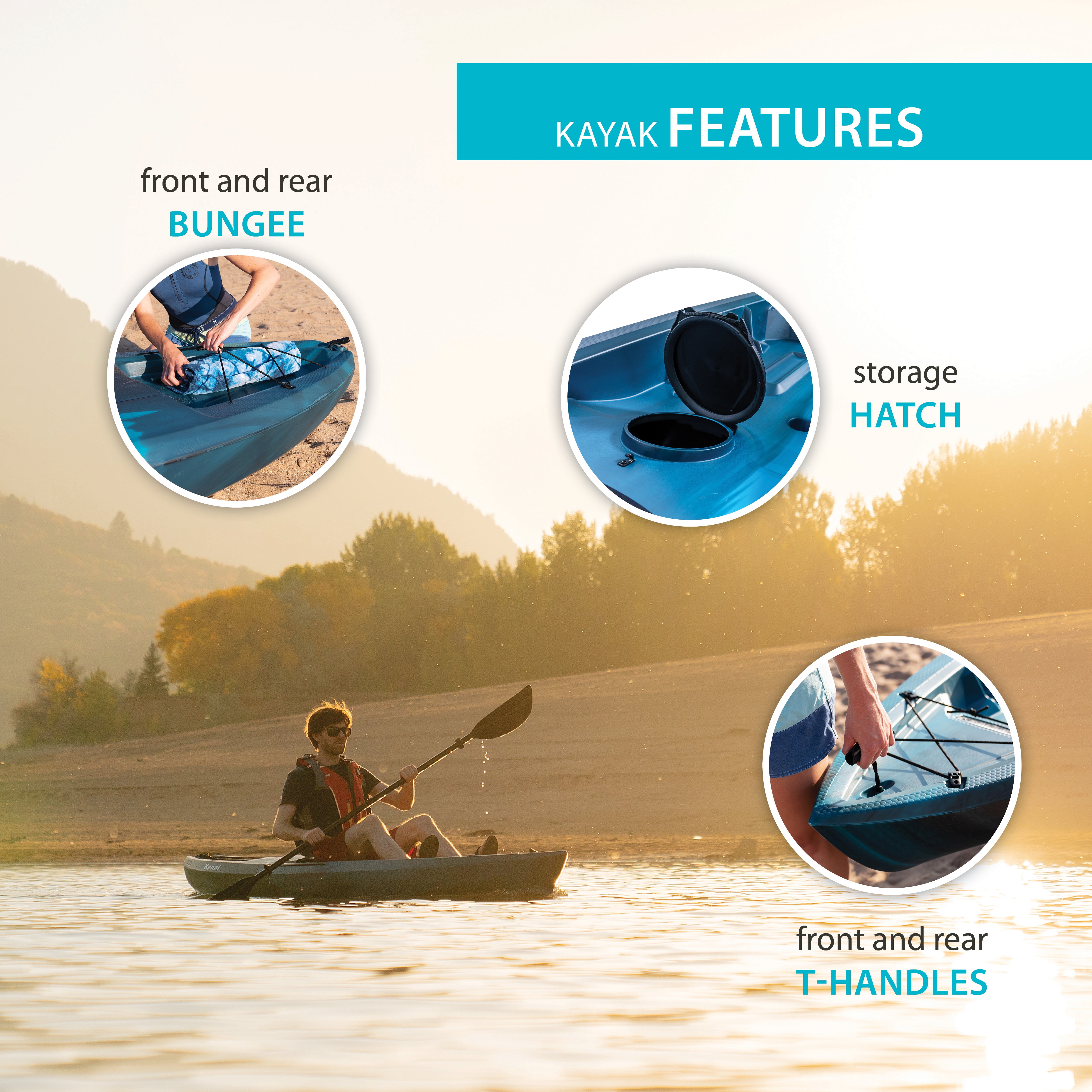 Lifetime Kenai 10 ft 3 in Sit-On-Top Kayak with Paddle, Lightning Fusion (91211)