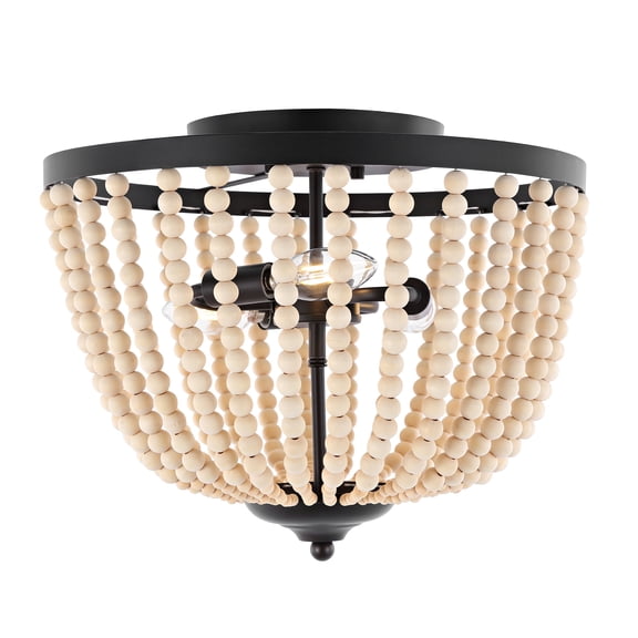 SAFAVIEH Hamlin 15 in. Modern 3-Light Orb Iron Mount Light with Iron Shade