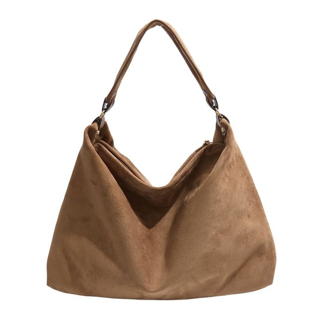 Bolso de gamuza estilo perezoso, relajado, de gran capacidad, estilo retro, versátil, para hombro, 2025