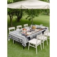 thumbnail image 3 of Spring Flowers Outdoor Tablecloth - 54x80 Inch Rectangle Dining Table Cover, Farmhouse Truck Black Plaid Wood Grain Waterproof Outdoor Table Cloth with Umbrella Hole & Zipper for Picnic/Patio/Party, 3 of 7