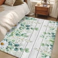 thumbnail image 4 of Green Eucalyptus Leaves Area Rugs 3'x5', Small Throw Rugs for Living Room Bedroom, Daisy Floral Summer Botanical Wooden Indoor Outdoor Rug Non-Slip Low Pile Carpet Runner Reversible Floor Mats, 4 of 8