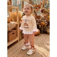 thumbnail image 4 of RUINIXCW Girl Fall Outfits Letter Embroidery Long Sleeve Tops Plaid Flare Pants, 4 of 8