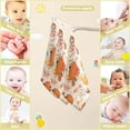 thumbnail image 3 of Dreamtimes 3 PCS Fall Harvest Pumpkin Baby Muslin Washcloths, Autumn Print Leaf Face Towel Burp Cloths Ultra Soft Absorbent Cotton Bath Wipes Towels for Newborn Boys Girls, 3 of 7