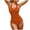 Orange, variant on Women's Halter-Neck Open-Back One-Piece Swimsuit with Adjustable Drawstring Bust, Stretch-Fit Design, and Seamless Silhouette Navy L