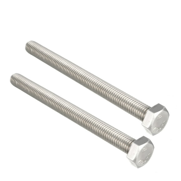 Unique Bargains M10 Thread 120mm 304 Stainless Steel Hex Head Screws Bolts 2pcs