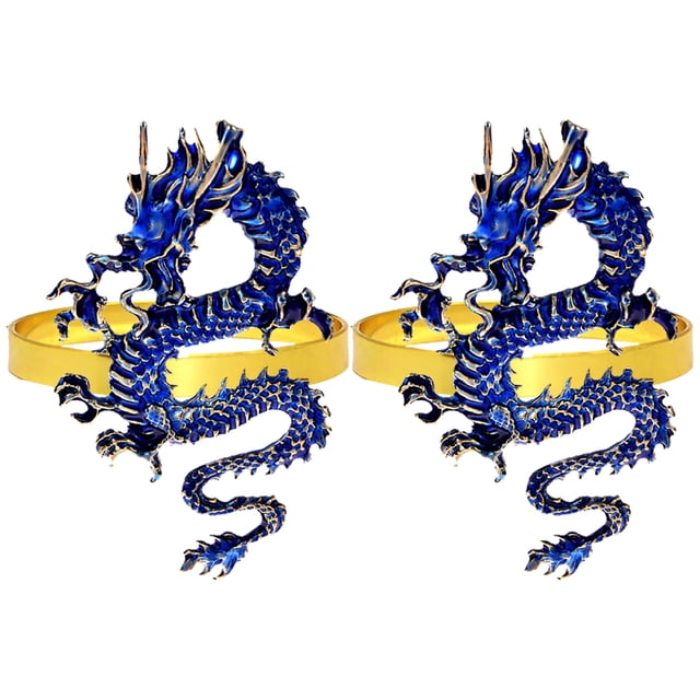 KAKOWELY 2 hebillas para servilletas, anillos de servilleta de dragón, anillos de servilleta de metal, porta servilletas