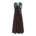 thumbnail image 4 of EINCcm Women Summer Dresses Trendy Floral Print Maxi Dress Casual Flowy Sleeveless V Neck Long Sundress with Pockets, 4 of 5