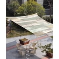 thumbnail image 3 of Beige Light Green Sun Sail Shades Rectangle Canopy,Sunlight Block Heavy Duty Curved Backyard Shade Cover, Farmhouse Wooden Striped Waterproof Sun Shades for Patios Garden Pergola Outdoor 14'x18', 3 of 9