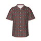 thumbnail image 1 of Balery Red And Orange On Blue Teal Camisas hawaianas de manga corta para hombre, camisas playeras de corte holgado, camisas de vacaciones con botones,X-Large, 1 of 7