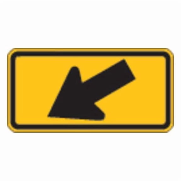 Lyle Left Downward Arrow Traffic Sign,12"x24" W16-7PL-24HA