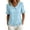 Light Blue, variant on Womens Tops Peter Pan Collar Ruffle Hem Short Sleeve Button Front Blouse Lightweight Summer Shirt (Pink,S)