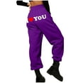 thumbnail image 2 of BLTIBY Womens Mens Sweatpants Valentine's Day Printed Fleece Thicked Unisex Casual Sweat Pants Workout Athletic Joggers with Pockets Purple XXL, 2 of 4