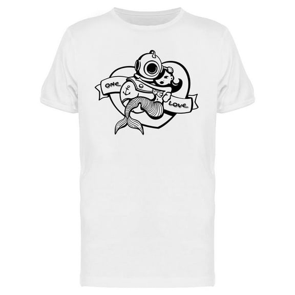 Black And White Romantic Tattoo T-Shirt Men -Image by Shutterstock, Male Small