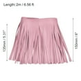 thumbnail image 2 of Unique Bargains 2 Yards 6 Inch Faux Leather Fringe Trim Tassel Fringe for Sewing, Pink, 2 of 6
