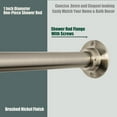 thumbnail image 3 of 60" Heavy Duty Straight Shower Rod With Shower Rod Flange, Permanent Mount Shower Curtain Rod With Screws Bracket, Never Rust Stainless Steel, Window Curtain and Closet Rod, Brushed Nickel, 3 of 14