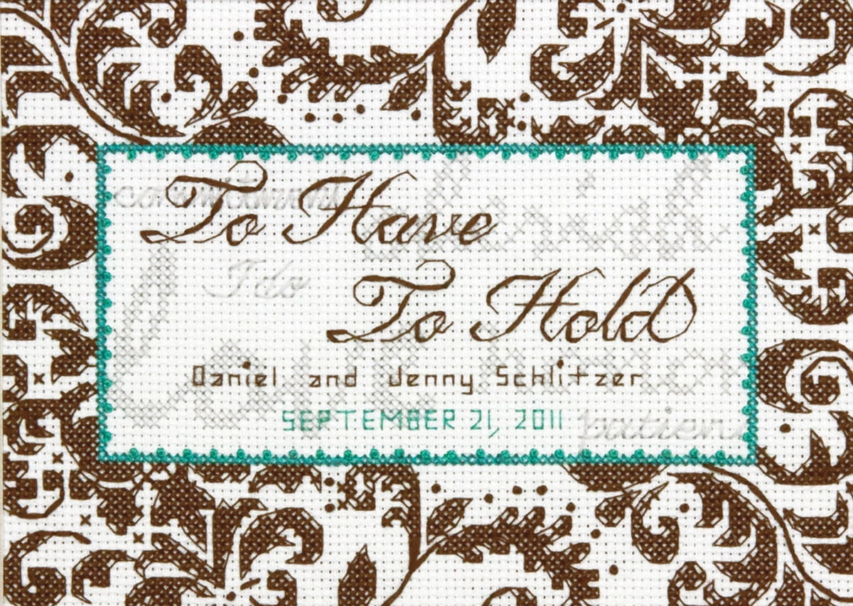 Treasured Words Wedding Record Mini Counted Cross Stitch Kit-7x5 14 Count