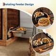 thumbnail image 4 of QinaQin Jaula mueble para perro con comedero giratorio, kennel de madera para interior con puerta personalizable y 2 tazones de acero inoxidable, ideal para integrar en casa, 4 of 7