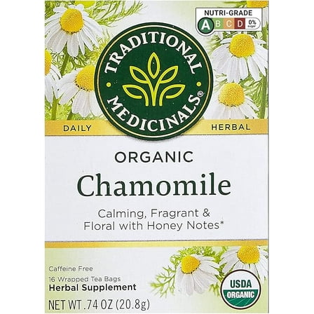 Traditional Medicinals Organic Chamomile Herbal Tea, 16 Count ( Pack of 2 )