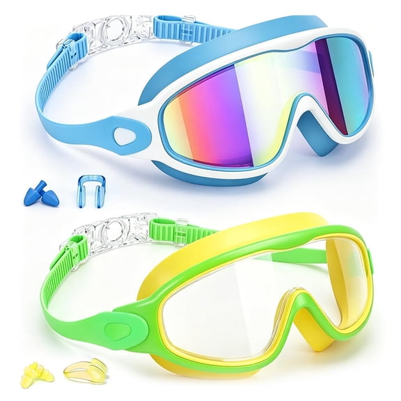 Goggles Swimming Kids Swim Goggles, Wide View Anti-Fog Swim Goggles, Waterproof No Leak Swimming Goggles for Boys & Girls