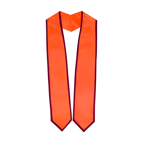 Honors Graduation Academic Stoles/Sashes with Classic End and Trim (Orange w/Maroon Trim)