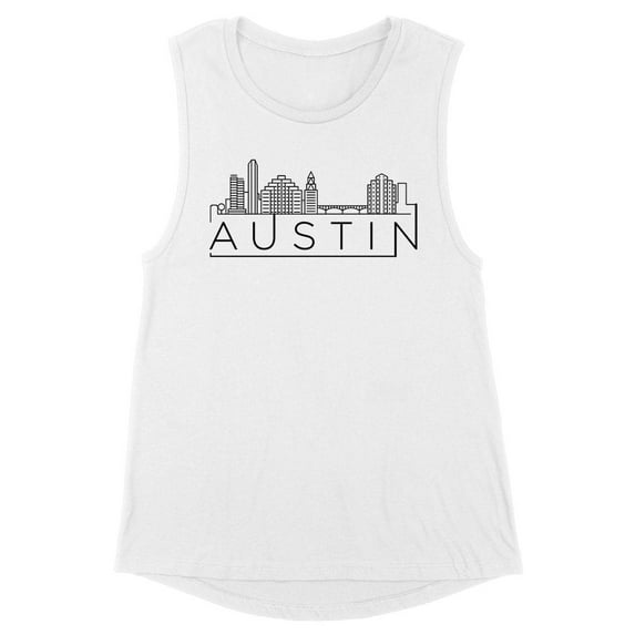 Skyline Austin Texas Women's Muscle Tank Large White