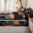 thumbnail image 5 of Manfei Jungle Animal Pattern Zipper Full Size Comforter Sets with Fitted Sheet and 2 Pillowcases,Cute Bear Zipper Bedding Set,Gray Black,Black Reversible,4pcs, 5 of 8