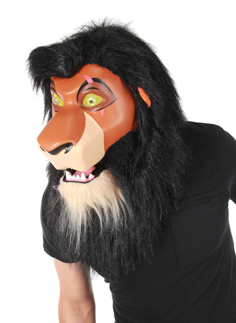 elope Lion King Scar Multi-color Polyester Lion Costume Mask, with Mouth Mo...