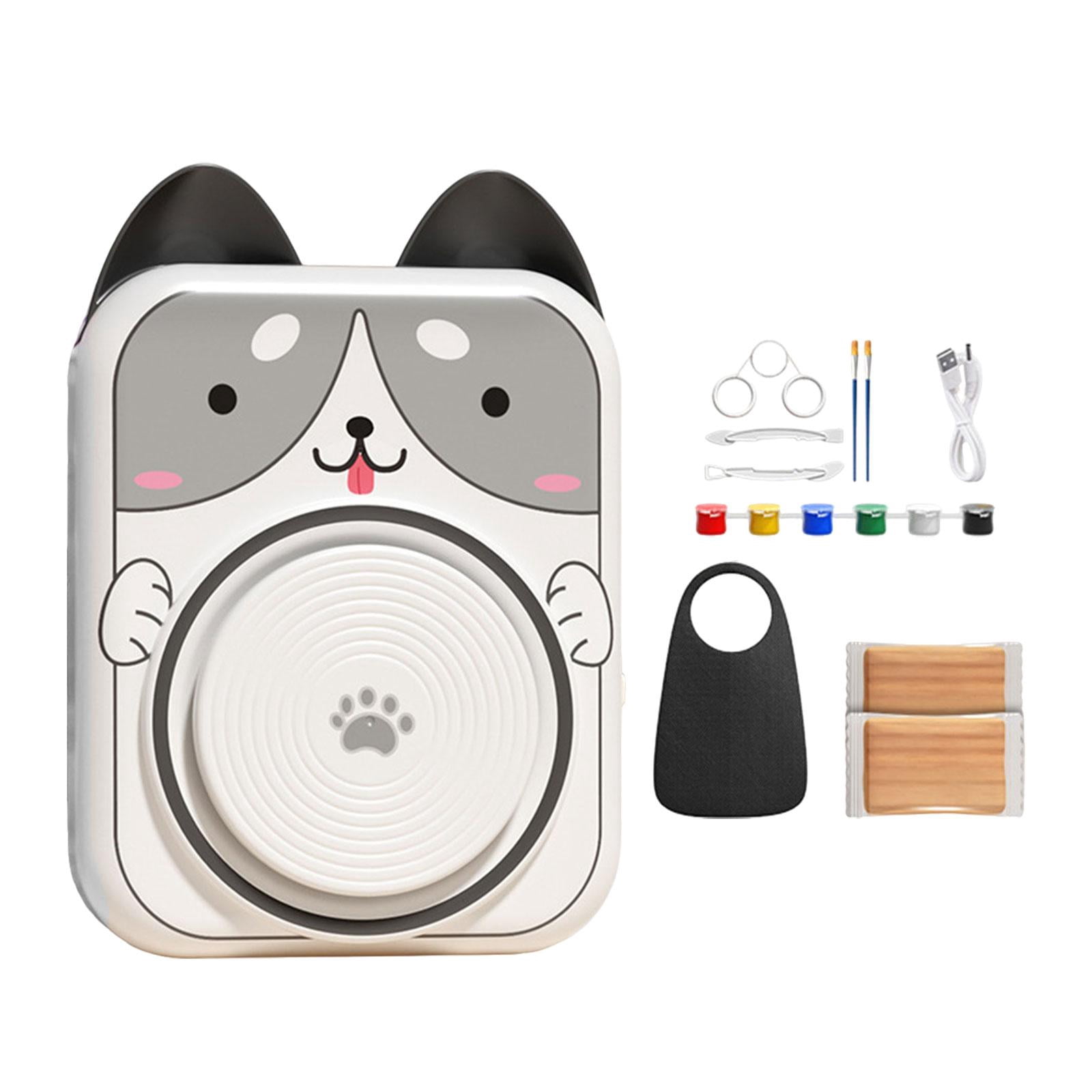 FVDPWYE Kids Pottery Wheel DIY Clay Crafts Toys Hands on Practice Air Drying Lightweight Dog Shaped