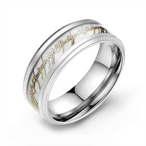Glow in Dark Wedding Band Ring for Men or Women 8mm Stainless Steel or Black Ginger Lyne